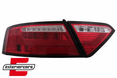 LED stražnja svjetla LedBar dizajn (crvena/kristal) / Audi A5 8T Coupe Cabrio Sportback (2007-2011), LDAUE2