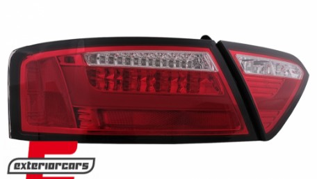 LED stražnja svjetla LedBar dizajn (crvena/kristal) / Audi A5 8T Coupe Cabrio Sportback (2007-2011), LDAUE2