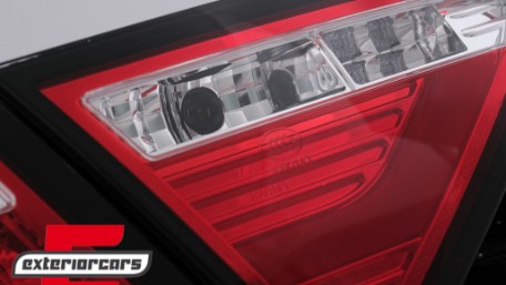 LED stražnja svjetla LedBar dizajn (crvena/kristal) / Audi A5 8T Coupe Cabrio Sportback (2007-2011), LDAUE2
