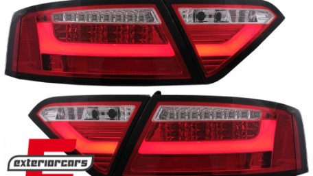 LED stražnja svjetla LedBar dizajn (crvena/kristal) / Audi A5 8T Coupe Cabrio Sportback (2007-2011), LDAUE2