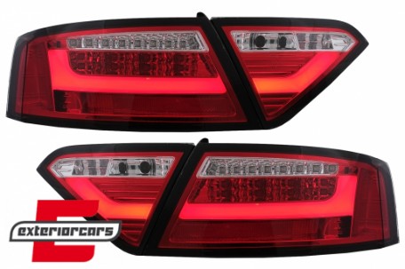 LED stražnja svjetla LedBar dizajn (crvena/kristal) / Audi A5 8T Coupe Cabrio Sportback (2007-2011), LDAUE2