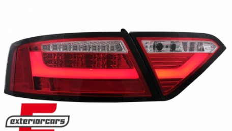 LED stražnja svjetla LedBar dizajn (crvena/kristal) / Audi A5 8T Coupe Cabrio Sportback (2007-2011), LDAUE2