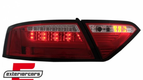 LED stražnja svjetla LedBar dizajn (crvena/kristal) / Audi A5 8T Coupe Cabrio Sportback (2007-2011), LDAUE2