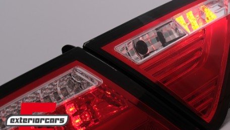 LED stražnja svjetla LedBar dizajn (crvena/kristal) / Audi A5 8T Coupe Cabrio Sportback (2007-2011), LDAUE2