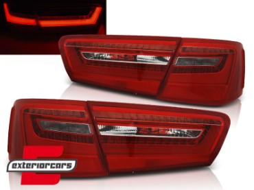 LED stražnja svjetla LedBar dizajn (crvena/kristal) / Audi A6 4G C7 limuzina (2011-2014), LDAUE5