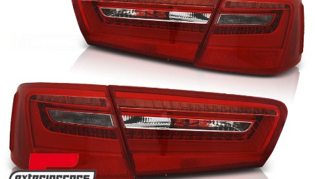 LED stražnja svjetla LedBar dizajn (crvena/kristal) / Audi A6 4G C7 limuzina (2011-2014), LDAUE5