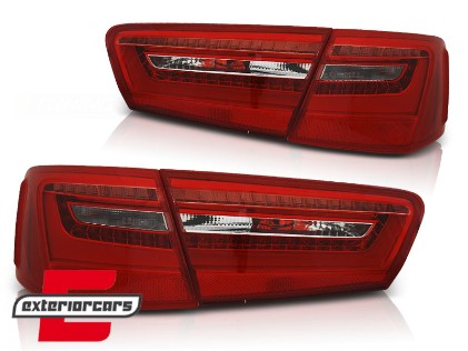 LED stražnja svjetla LedBar dizajn (crvena/kristal) / Audi A6 4G C7 limuzina (2011-2014), LDAUE5