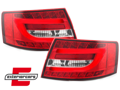 LED stražnja svjetla LedBar dizajn (crvena/kristal) / Audi A6 C6 4F limuzina (2004-07.2008), LDAUC0
