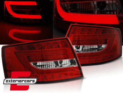 LED stražnja svjetla LedBar dizajn (crvena/kristal) / Audi A6 C6 4F limuzina (2004-07.2008), LDAUC5