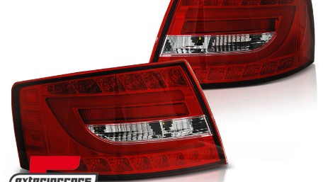 LED stražnja svjetla LedBar dizajn (crvena/kristal) / Audi A6 C6 4F limuzina (2004-07.2008), LDAUC5