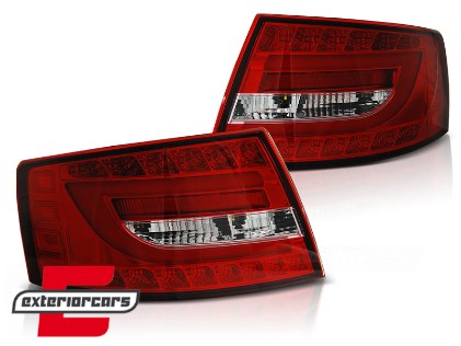 LED stražnja svjetla LedBar dizajn (crvena/kristal) / Audi A6 C6 4F limuzina (2004-07.2008), LDAUC5