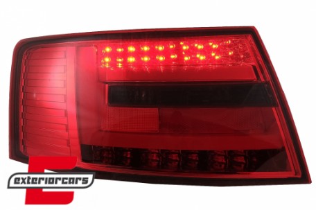 LED stražnja svjetla LedBar dizajn (crvena/smoke) / Audi A6 C6 4F limuzina (2004-07.2008), LDAUG6