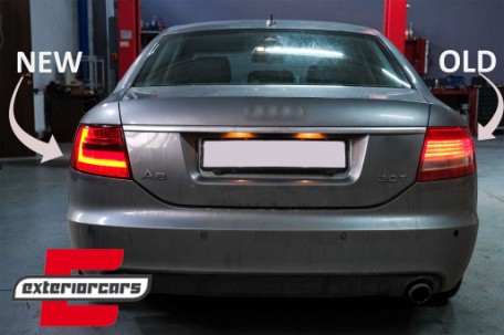LED stražnja svjetla LedBar dizajn (crvena/smoke) / Audi A6 C6 4F limuzina (2004-07.2008), LDAUG6