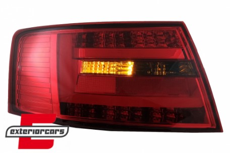 LED stražnja svjetla LedBar dizajn (crvena/smoke) / Audi A6 C6 4F limuzina (2004-07.2008), LDAUG6