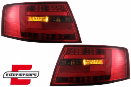 LED stražnja svjetla LedBar dizajn (crvena/smoke) / Audi A6 C6 4F limuzina (2004-07.2008), LDAUG6
