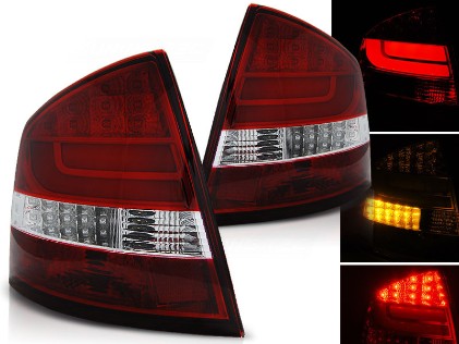LED stražnja svjetla LightBar (crvena/kristal) / Škoda Octavia II (2004-2012) liftback, LDSK11