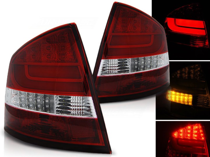 LED stražnja svjetla LightBar (crvena/kristal) / Škoda Octavia II (2004-2012) liftback, LDSK11