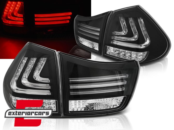 LED stražnja svjetla LightBar dizajn (crna) / Lexus RX XU30 (2003-2009), LDLE01