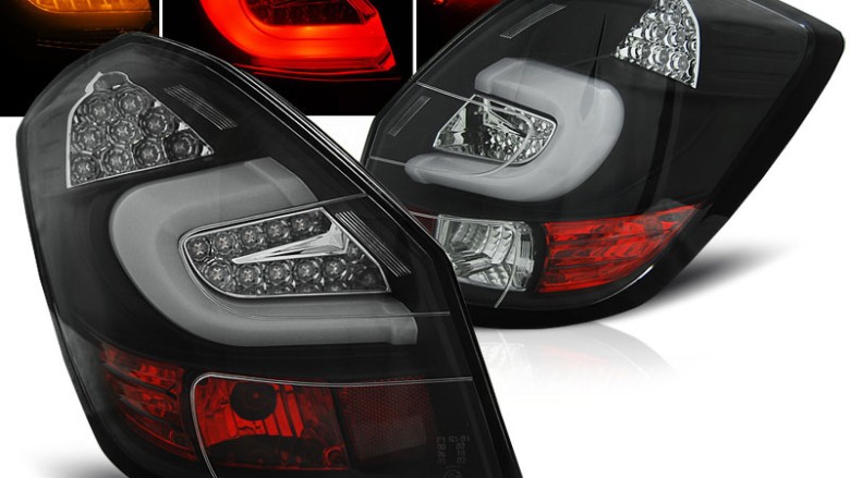 LED stražnja svjetla LightBar dizajn (crna) / Škoda Fabia II (2007-2014) hatchback/karavan, LDSK09