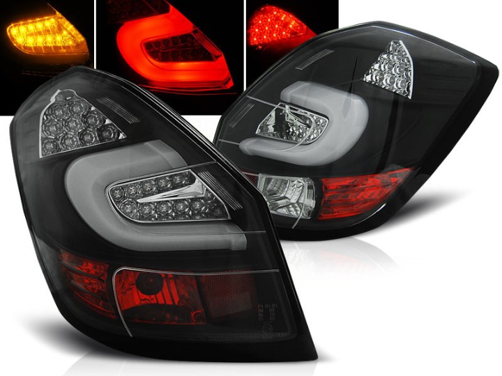 LED stražnja svjetla LightBar dizajn (crna) / Škoda Fabia II (2007-2014) hatchback/karavan, LDSK09