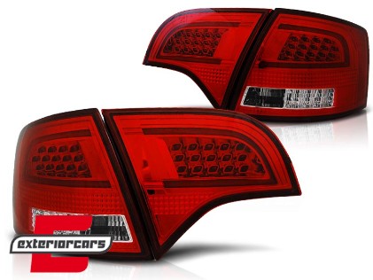 LED stražnja svjetla LightBar dizajn (crvena/kristal) / Audi A4 B7 (2004-2008) karavan, LDAUB0