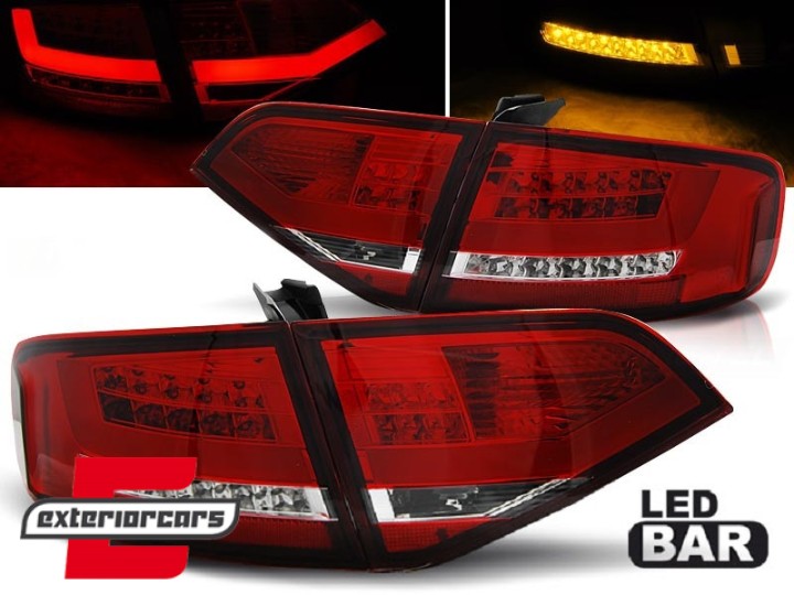 LED stražnja svjetla LightBar dizajn (crvena/kristal) / Audi A4 B8 limuzina (2008-2011), LDAU97