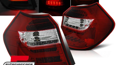 LED stražnja svjetla LightBar dizajn (crvena/kristal) / BMW serije 1 E81 E87 (2004-08.2007), LDBM82