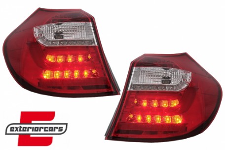 LED stražnja svjetla LightBar dizajn (crvena/kristal) / BMW serije 1 E81 E87 (2004-08.2007), LDBM82