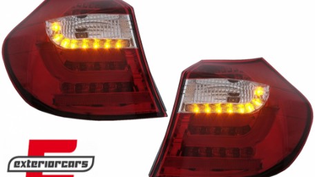 LED stražnja svjetla LightBar dizajn (crvena/kristal) / BMW serije 1 E81 E87 (2004-08.2007), LDBM82