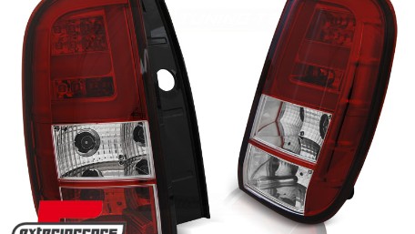 LED stražnja svjetla LightBar dizajn (crvena/kristal) / Dacia Duster I (2010-09.2013), LDDA02