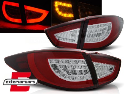 LED stražnja svjetla LightBar dizajn (crvena/kristal) / Hyundai IX35 (2010-03.2013), LDHU04