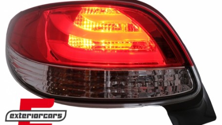 LED stražnja svjetla LightBar dizajn (crvena/kristal) / Peugeot 206 (10.1998-2009) hatchback 3V 5V, LDPE20