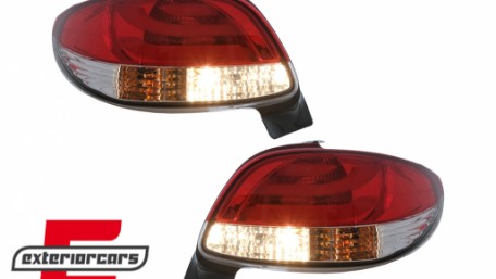 LED stražnja svjetla LightBar dizajn (crvena/kristal) / Peugeot 206 (10.1998-2009) hatchback 3V 5V, LDPE20