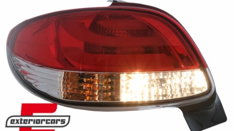 LED stražnja svjetla LightBar dizajn (crvena/kristal) / Peugeot 206 (10.1998-2009) hatchback 3V 5V, LDPE20