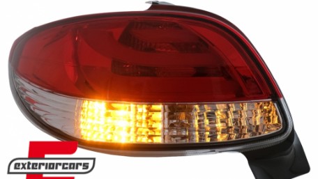 LED stražnja svjetla LightBar dizajn (crvena/kristal) / Peugeot 206 (10.1998-2009) hatchback 3V 5V, LDPE20