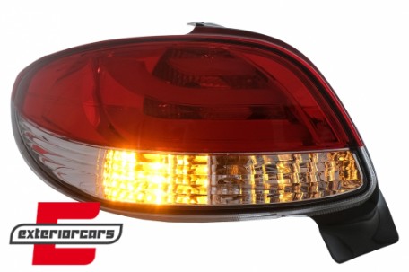 LED stražnja svjetla LightBar dizajn (crvena/kristal) / Peugeot 206 (10.1998-2009) hatchback 3V 5V, LDPE20