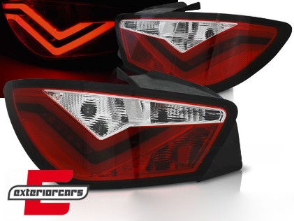 LED stražnja svjetla LightBar dizajn (crvena/kristal) / Seat Ibiza 6J (2008-2012) hatchback 3V, LDSE21