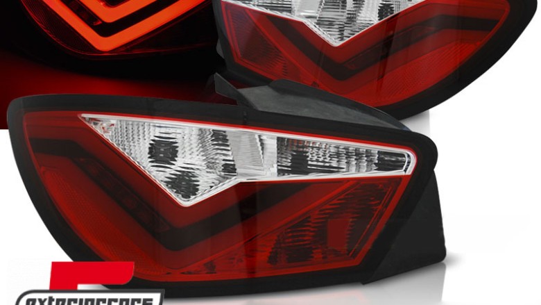 LED stražnja svjetla LightBar dizajn (crvena/kristal) / Seat Ibiza 6J (2008-2012) hatchback 3V, LDSE21