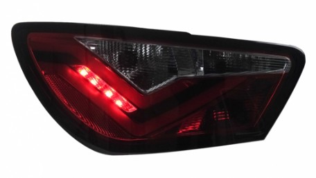 LED stražnja svjetla LightBar dizajn (crvena/kristal) / Seat Ibiza 6J (2008-2012) hatchback 3V, LDSE21