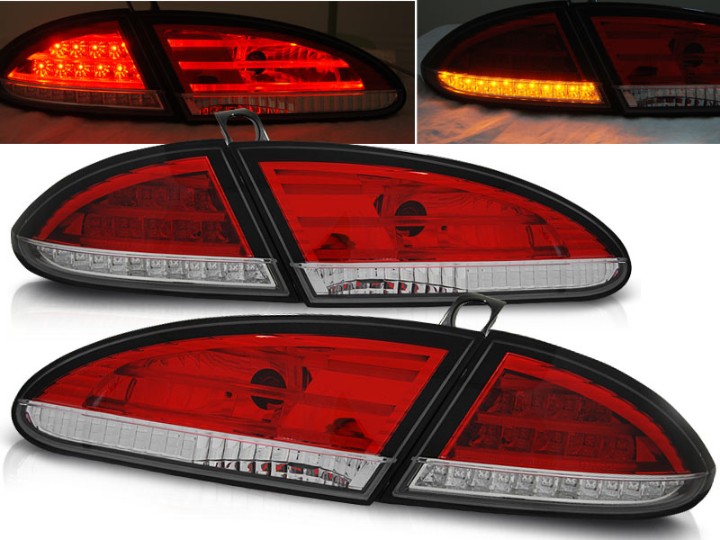 LED stražnja svjetla LightBar dizajn (crvena/kristal) / Seat Leon (2005-2009), LDSE11