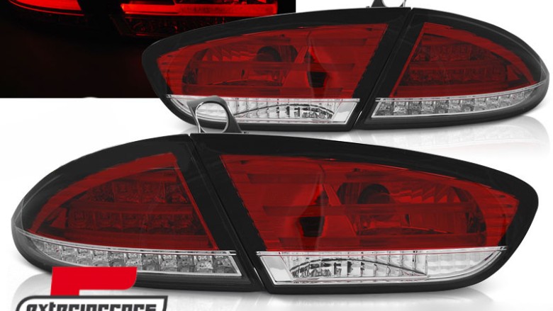 LED stražnja svjetla LightBar dizajn (crvena/kristal) / Seat Leon (2009-2012), LDSE26