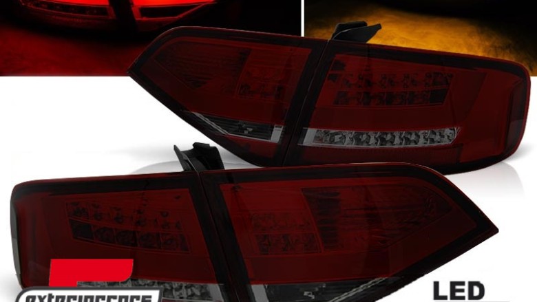 LED stražnja svjetla LightBar dizajn (crvena/smoke) / Audi A4 B8 limuzina (2008-2011), LDAU98
