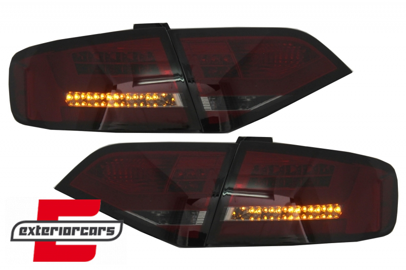 LED stražnja svjetla LightBar dizajn (crvena/smoke) / Audi A4 B8 limuzina (2008-2011), LDAU98