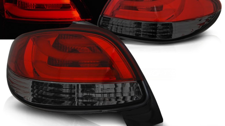 LED stražnja svjetla LightBar dizajn (crvena/smoke) / Peugeot 206 (10.1998-2009) hatchback 3V 5V, LDPE21