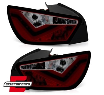 LED stražnja svjetla LightBar dizajn (crvena/smoke) / Seat Ibiza 6J (2008-2012) hatchback 3V, LDSE22