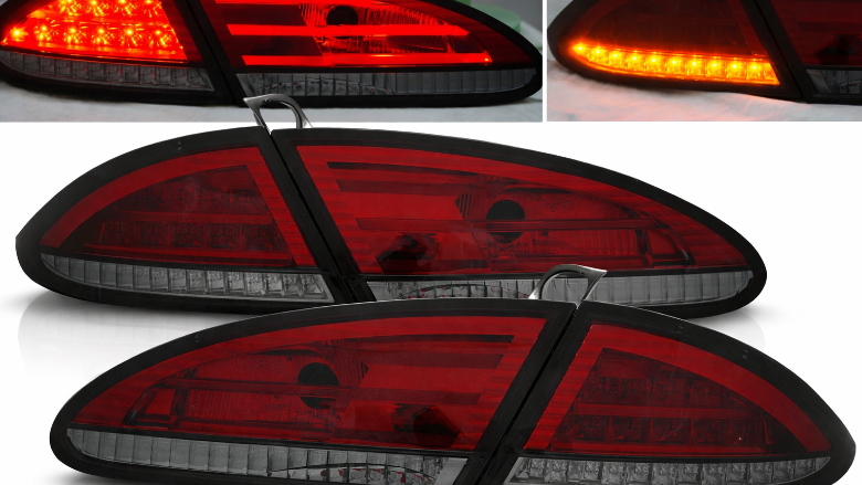LED stražnja svjetla LightBar dizajn (crvena/smoke) / Seat Leon (2005-2009), LDSE12