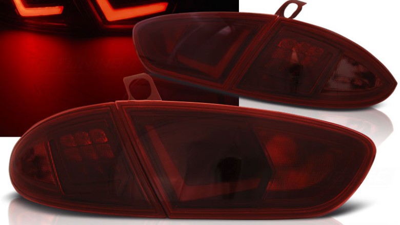 LED stražnja svjetla LightBar dizajn (crvena/smoke) / Seat Leon (2009-2012), LDSE32