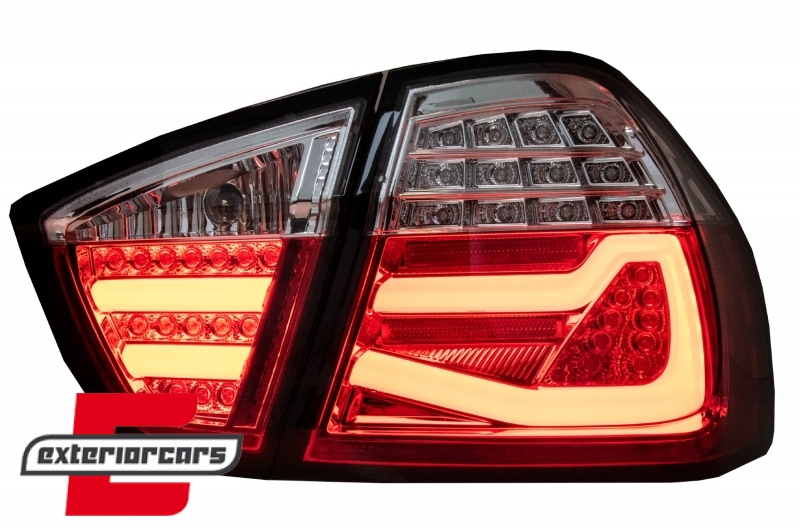 LED stražnja svjetla LightBar F30 LCI dizajn (crvena/kristal) / BMW serije 3 E90 limuzina (2005-2008), LDBMF5