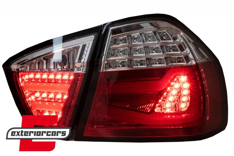 LED stražnja svjetla LightBar F30 LCI dizajn (crvena/kristal) / BMW serije 3 E90 limuzina (2005-2008), LDBMF5