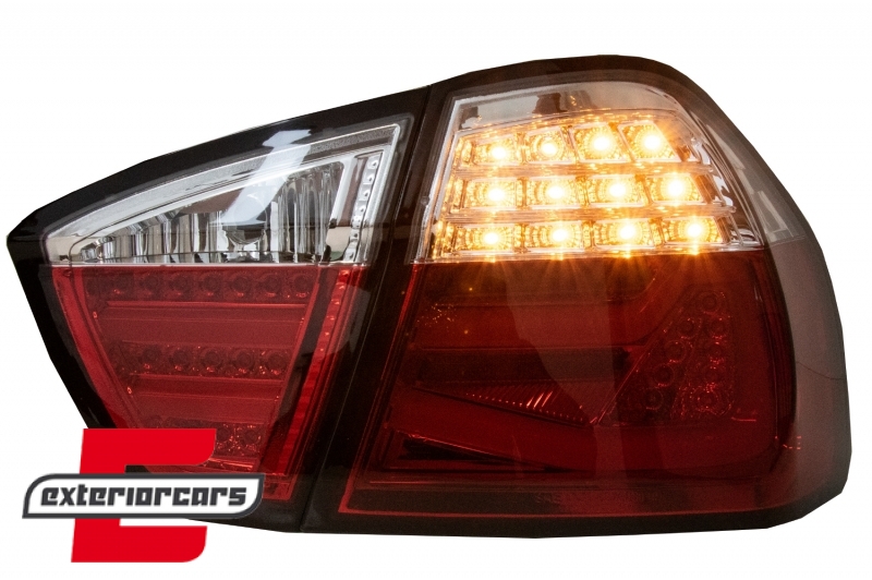 LED stražnja svjetla LightBar F30 LCI dizajn (crvena/kristal) / BMW serije 3 E90 limuzina (2005-2008), LDBMF5